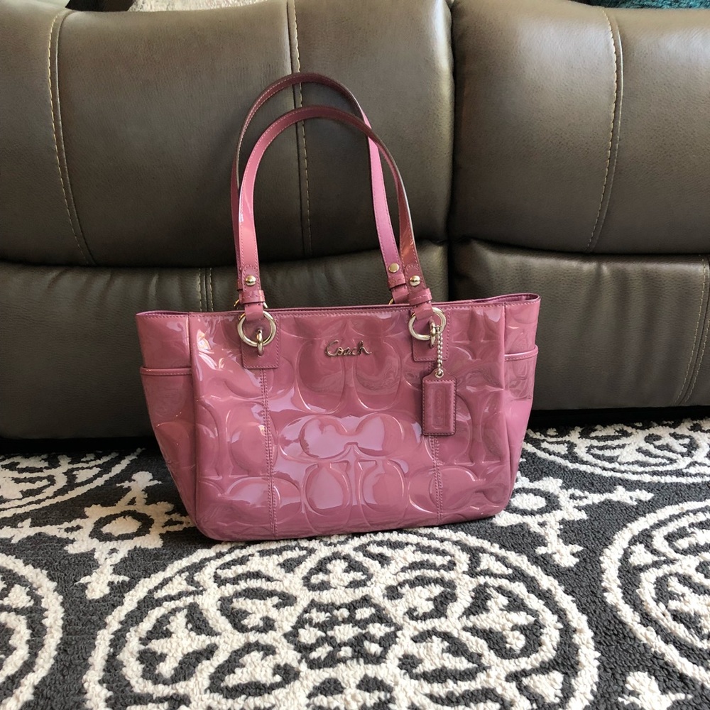 Patent Leather Pink Coach Bag